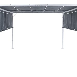 Pawilon ogrodowy altana 310 x 310 cm LED szary 298059 Pawilon ogrodowy altana 310 x 310 cm LED szary 298059