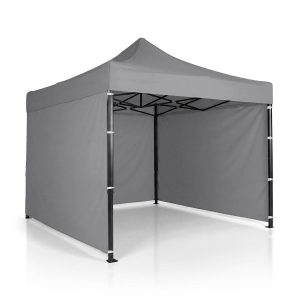 Pawilon ogrodowy Plonos PL-300 altana namiot handlowy 3x3x3m 3 ściany szary 1049020 Pawilon ogrodowy Plonos PL-300 altana namiot handlowy 3x3x3m 3 ściany szary 1049020