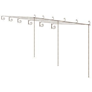 Pergola Brąz 6 x 3 x 2,5 m Żelazo vidaXL 492442