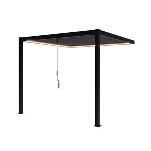 Pergola NORDVIC Skyline Przyścienna LED 3×3 m Antracyt 765258