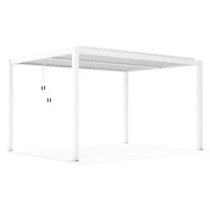 Pergola ogrodowa 4x4m Luxe biała, aluminiowa z oświetleniem LED 955426