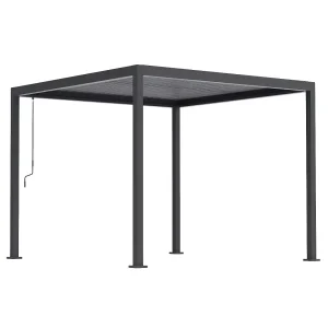 Pergola Ogrodowa Bioklimatyczna Stalowa NORDVIC Sola 3×3 m Antracyt 1049609