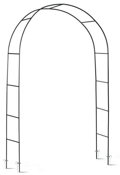 Pergola ogrodowa czarna łuk na kwiaty 240x140cm + kotwy Plonos 510743