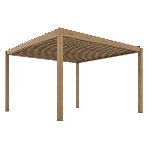 Pergola ogrodowa elektryczna Luxe 3x4m aluminiowa w kolorze drzewna 1037245