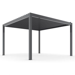 Pergola ogrodowa elektryczna Luxe 4x4x2.5m z oświetleniem LED antracytowa 1037243