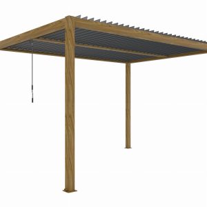 Pergola tarasowa ogrodowa Luxe 3x4m Aluminiowa w kolorze drzewna 1037255 Pergola tarasowa ogrodowa Luxe 3x4m Aluminiowa w kolorze drzewna 1037255
