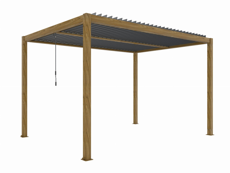 Pergola tarasowa ogrodowa Luxe 3x4m Aluminiowa w kolorze drzewna 1037255