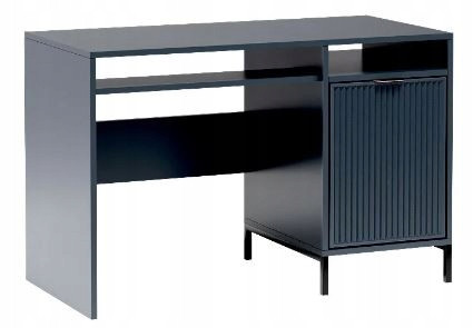 Piękne granatowe BIURKO 120 cm RYFLOWANE fronty LINK indigo 237381