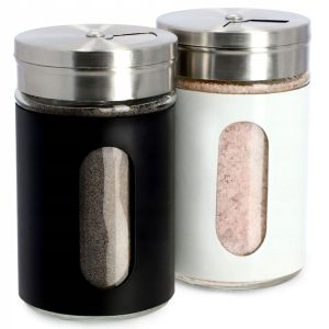 Pieprzniczka Solniczka Zestaw Biała Czarna 2x90ml 110790 Pieprzniczka Solniczka Zestaw Biała Czarna 2x90ml 110790