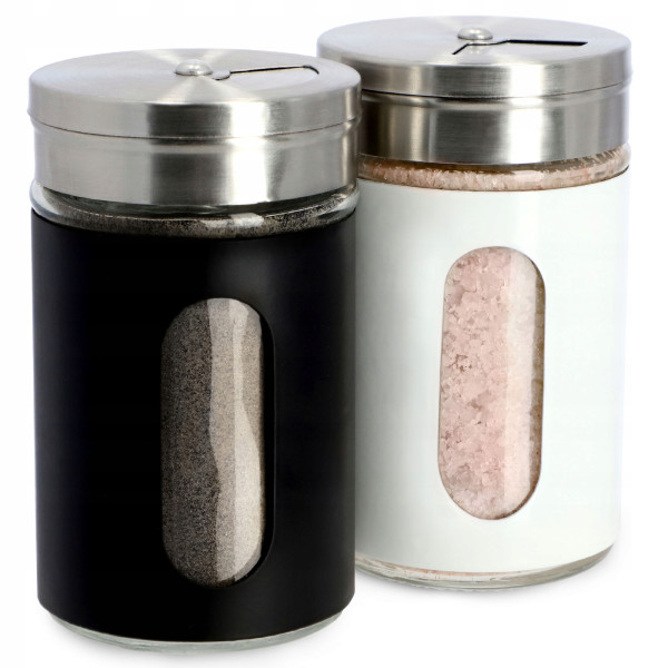 Pieprzniczka Solniczka Zestaw Biała Czarna 2x90ml 110790
