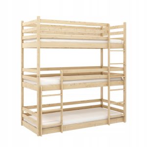 Piętrowe łóżko piętrowe ze stelażem flex i barierkami TED 90×190 sosnowe 879148 Piętrowe łóżko piętrowe ze stelażem flex i barierkami TED 90×190 sosnowe 879148