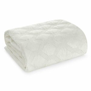 Pikowana Narzuta Welurowa SOFIA Kremowa 200×220 723345 Pikowana Narzuta Welurowa SOFIA Kremowa 200×220 723345