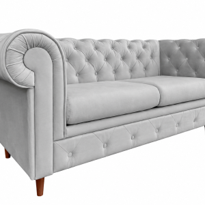 Pikowana sofa 2 osobowa Chesterfield Prima Amor Velvet 18 szara 238878 Pikowana sofa 2 osobowa Chesterfield Prima Amor Velvet 18 szara 238878