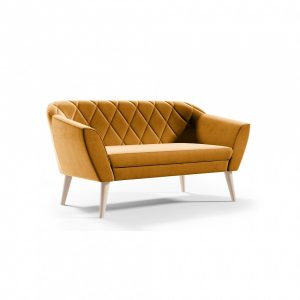 Pikowana sofa tapicerowana VIVA 2 – miodowy R41 noga buk 378418 Pikowana sofa tapicerowana VIVA 2 – miodowy R41 noga buk 378418