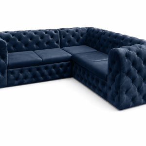 Pikowany narożnik Moet 250×250 z funkcją spania Royal 22 niebieski 238894 Pikowany narożnik Moet 250×250 z funkcją spania Royal 22 niebieski 238894