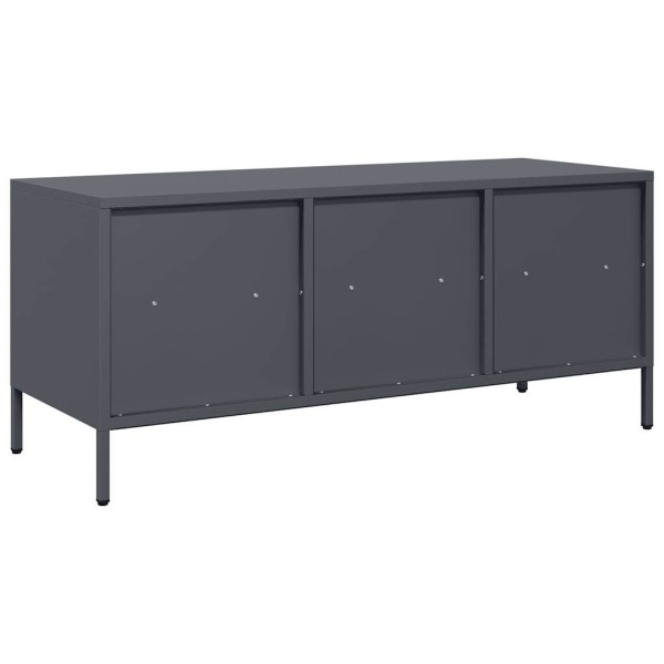 Szafka RTV Półka Stolik Pod Telewizor Antracyt Stal 101.5x39x43.5 cm 763441