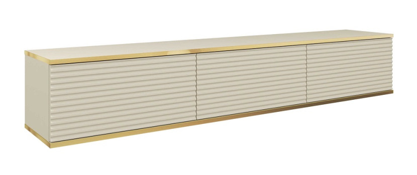 Szafka rtv POLO wisząca mdf ryflowany 175 cm - beżowa 347872