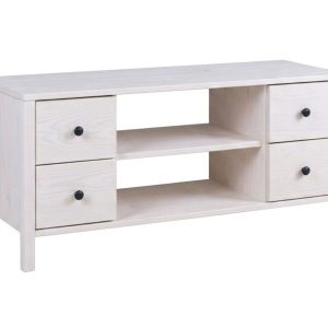 Szafka RTV Prestige 118 drewniana, kolor bielony 1067538 Szafka RTV Prestige 118 drewniana, kolor bielony 1067538