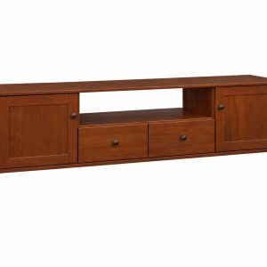 Szafka RTV Prestige 180 cm drewniana, 2 szuflady i drzwiczki, kolor kasztan 937563 Szafka RTV Prestige 180 cm drewniana, 2 szuflady i drzwiczki, kolor kasztan 937563