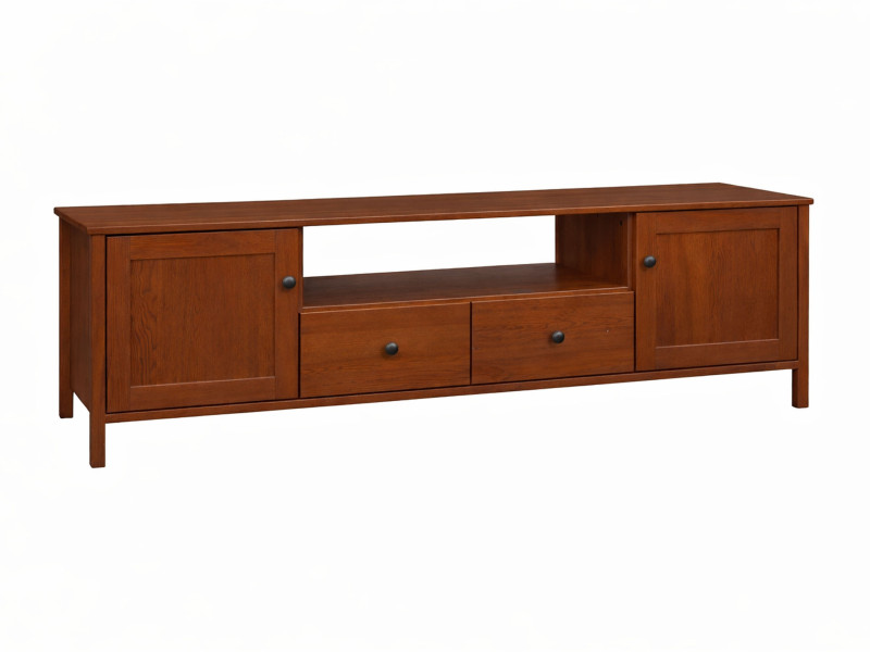 Szafka RTV Prestige 180 cm drewniana, 2 szuflady i drzwiczki, kolor kasztan 937563