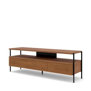 Szafka RTV PUFFIN 154 cm 3S czereśnia fornir lakierowany metalowe nóżki 878973 Szafka RTV PUFFIN 154 cm 3S czereśnia fornir lakierowany metalowe nóżki 878973