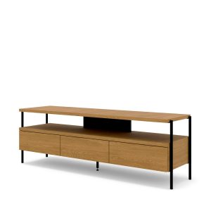 Szafka RTV PUFFIN 154 cm 3S orzech włoski fornir lakierowany metalowe nóżki 878975 Szafka RTV PUFFIN 154 cm 3S orzech włoski fornir lakierowany metalowe nóżki 878975