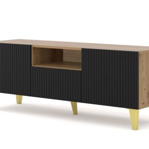 Szafka RTV Ravenna B 150 cm 2D1S artisan czarny 240544 Szafka RTV Ravenna B 150 cm 2D1S artisan czarny 240544