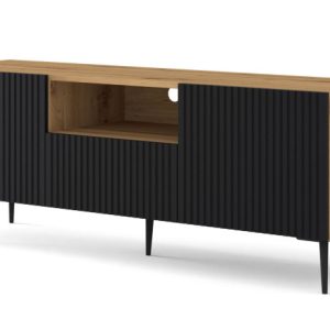 Szafka RTV Ravenna B 150 cm 2D1S artisan czarny 240531 Szafka RTV Ravenna B 150 cm 2D1S artisan czarny 240531