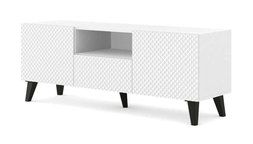 Szafka RTV Ravenna C 150 cm 2D1S biały połysk 240613