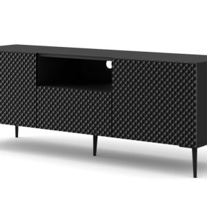 Szafka RTV Ravenna C 150 cm 2D1S czarny połysk 240558 Szafka RTV Ravenna C 150 cm 2D1S czarny połysk 240558