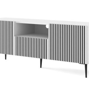 Szafka RTV Ravenna F 150 cm 2D1S biały / czarny 240618 Szafka RTV Ravenna F 150 cm 2D1S biały / czarny 240618