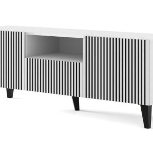 Szafka RTV Ravenna F 150 cm 2D1S biały / czarny 240588 Szafka RTV Ravenna F 150 cm 2D1S biały / czarny 240588