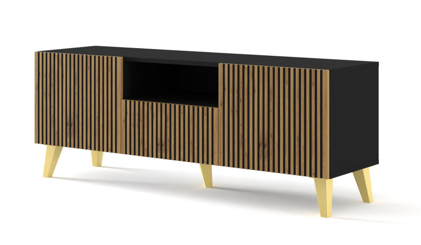 Szafka RTV Ravenna F 150 cm 2D1S czarny / artisan 240594