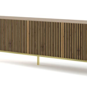 Szafka RTV RAVENNA F 200 cm 4D dąb artisan + RAMA ZŁOTA 240608 Szafka RTV RAVENNA F 200 cm 4D dąb artisan + RAMA ZŁOTA 240608