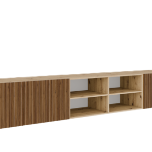 Szafka RTV RIO 300 cm otwarta z półkami, ryflowana-artisan+katania 754603 Szafka RTV RIO 300 cm otwarta z półkami, ryflowana-artisan+katania 754603