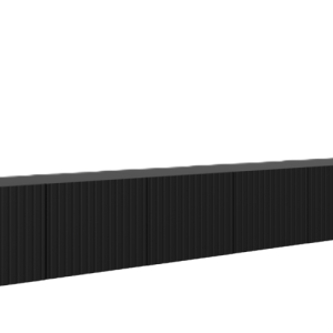 Szafka RTV RIO 300 cm zamknięta pod telewizor, ryflowana- czarna 754602 Szafka RTV RIO 300 cm zamknięta pod telewizor, ryflowana- czarna 754602