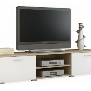 Szafka RTV RONI 150 cm – Dąb Sonoma / Biały 909714
