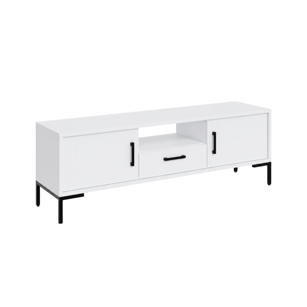 Szafka RTV SIMPLE – Biała | 150x47x40 cm 1029931