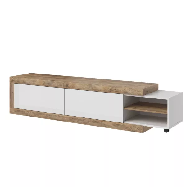 Szafka RTV SINTRA 2K 200(241)cm dąb samdal/biały połysk rozs 638951
