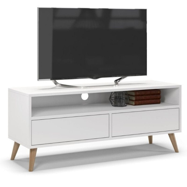 Szafka rtv, SKAND, 120x40x50 cm, biel, mat | TYLETEGOTU 473721