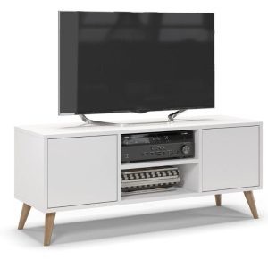 Szafka rtv, skandynawski styl, SKAND, 120x40x50 cm, biały, mat | TYLETEGOTU 473720 Szafka rtv, skandynawski styl, SKAND, 120x40x50 cm, biały, mat | TYLETEGOTU 473720
