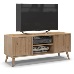 Szafka rtv, skandynawski styl, SKAND, 120x40x50 cm, dąb, mat 509669 Szafka rtv, skandynawski styl, SKAND, 120x40x50 cm, dąb, mat 509669