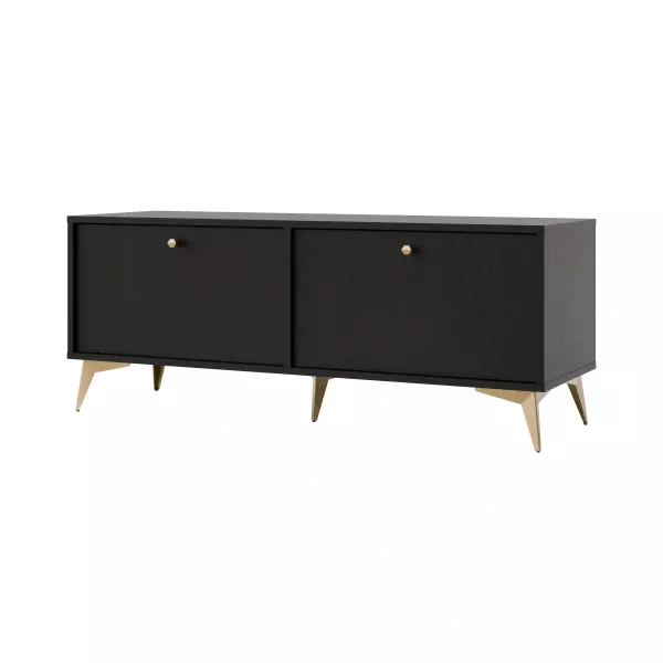 Szafka RTV stojąca do salonu Sakai 1 2K T302 Czarny 716271