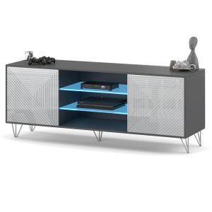 Szafka rtv stojąca nowoczesna 165cm bandle pod telewizor pojemna szara mat 742633 Szafka rtv stojąca nowoczesna 165cm bandle pod telewizor pojemna szara mat 742633