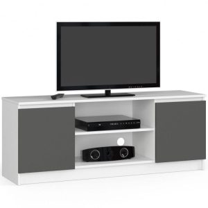 Szafka rtv, stolik, NOVA, 140x40x55 cm, biel, grafit szary | TYLETEGOTU 988741 Szafka rtv, stolik, NOVA, 140x40x55 cm, biel, grafit szary | TYLETEGOTU 988741