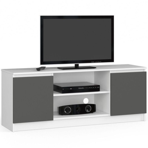 Szafka rtv, stolik, NOVA, 140x40x55 cm, biel, grafit szary | TYLETEGOTU 988741
