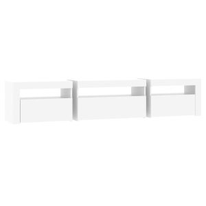 Szafka RTV Stolik Pod Telewizor Szafka Półka Biała LED 195x35x40 cm 766350 Szafka RTV Stolik Pod Telewizor Szafka Półka Biała LED 195x35x40 cm 766350