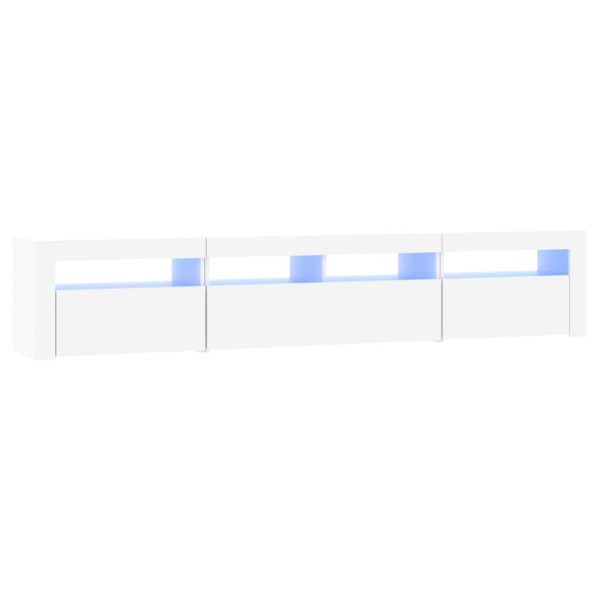 Szafka RTV Stolik Pod Telewizor Szafka Półka Biała LED 210x35x40 cm 766368