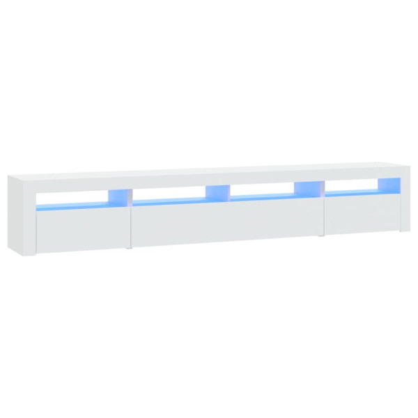 Szafka RTV Stolik Pod Telewizor Szafka Półka Biała LED 240x35x40 cm 766359