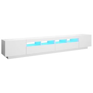 Szafka RTV Stolik Pod Telewizor Szafka Półka Biała LED 260x35x40 cm 770941 Szafka RTV Stolik Pod Telewizor Szafka Półka Biała LED 260x35x40 cm 770941